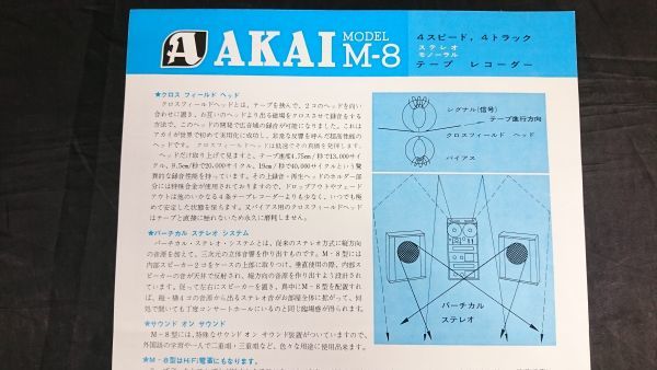 【昭和レトロ】『AKAI(アカイ)TAPE RECORDERMODEL(テープレコーダー) MODEL M-8 カタログ』1964年頃 赤井電機株式会社_画像6