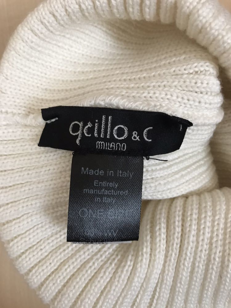 【新品】 grillo & c グリーロ / リブ ニットキャップ / イタリア製 ホワイト_画像7