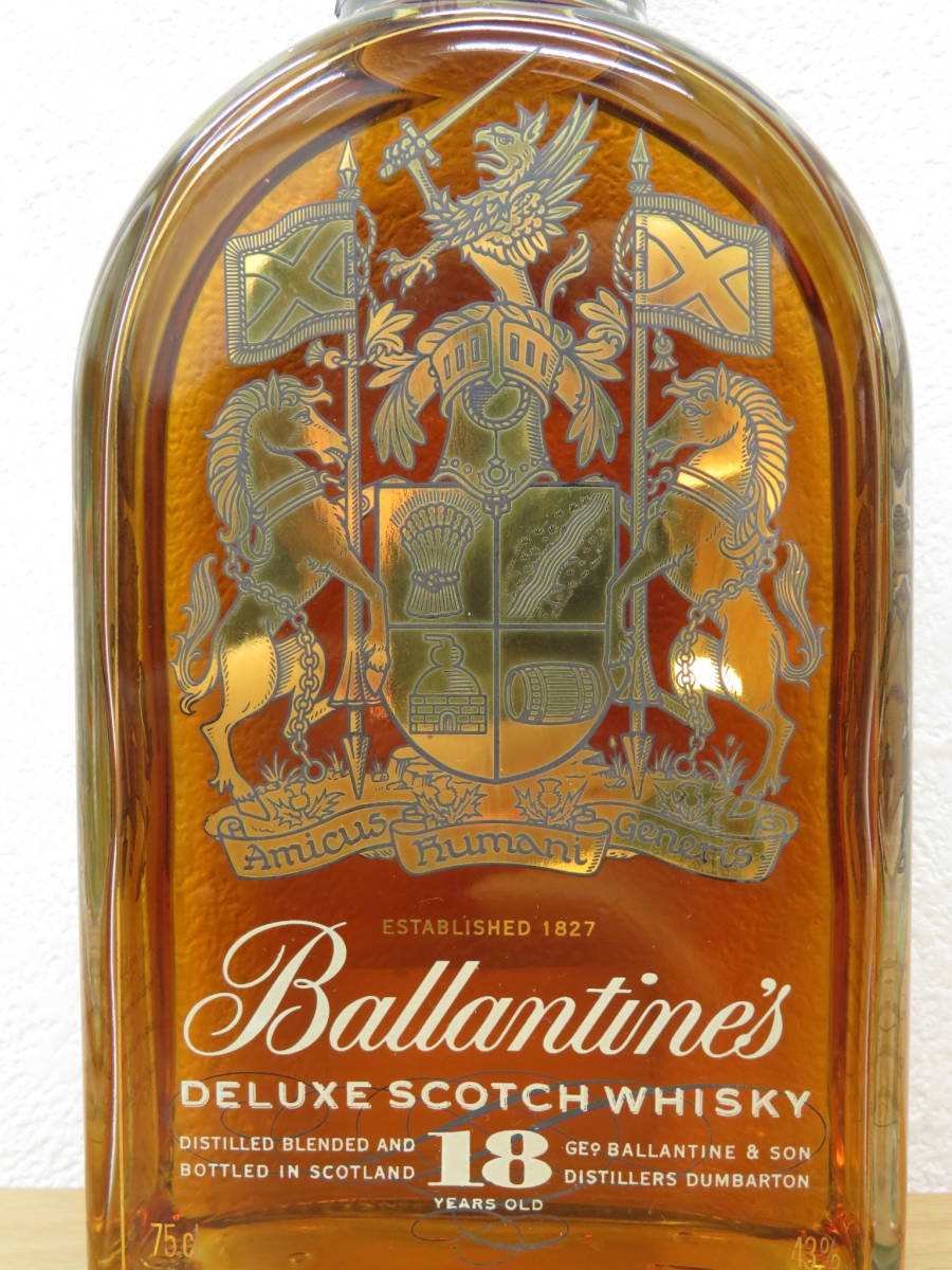 1814　新510-574　ウイスキー　バランタイン　デラックス　18年　スコッチ　Ballantines　WHISKEY　箱あり　750ml　43％　未開栓　古酒　60_画像5