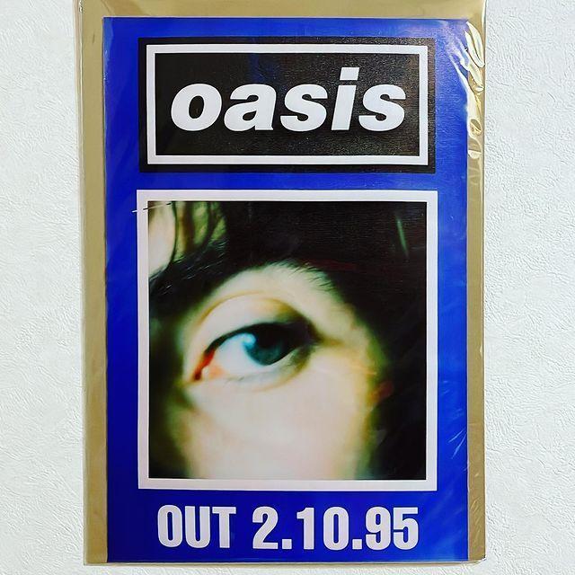 布 ポスター「オアシス　OASIS　モーニング・グローリー発売日告知　青」_画像1