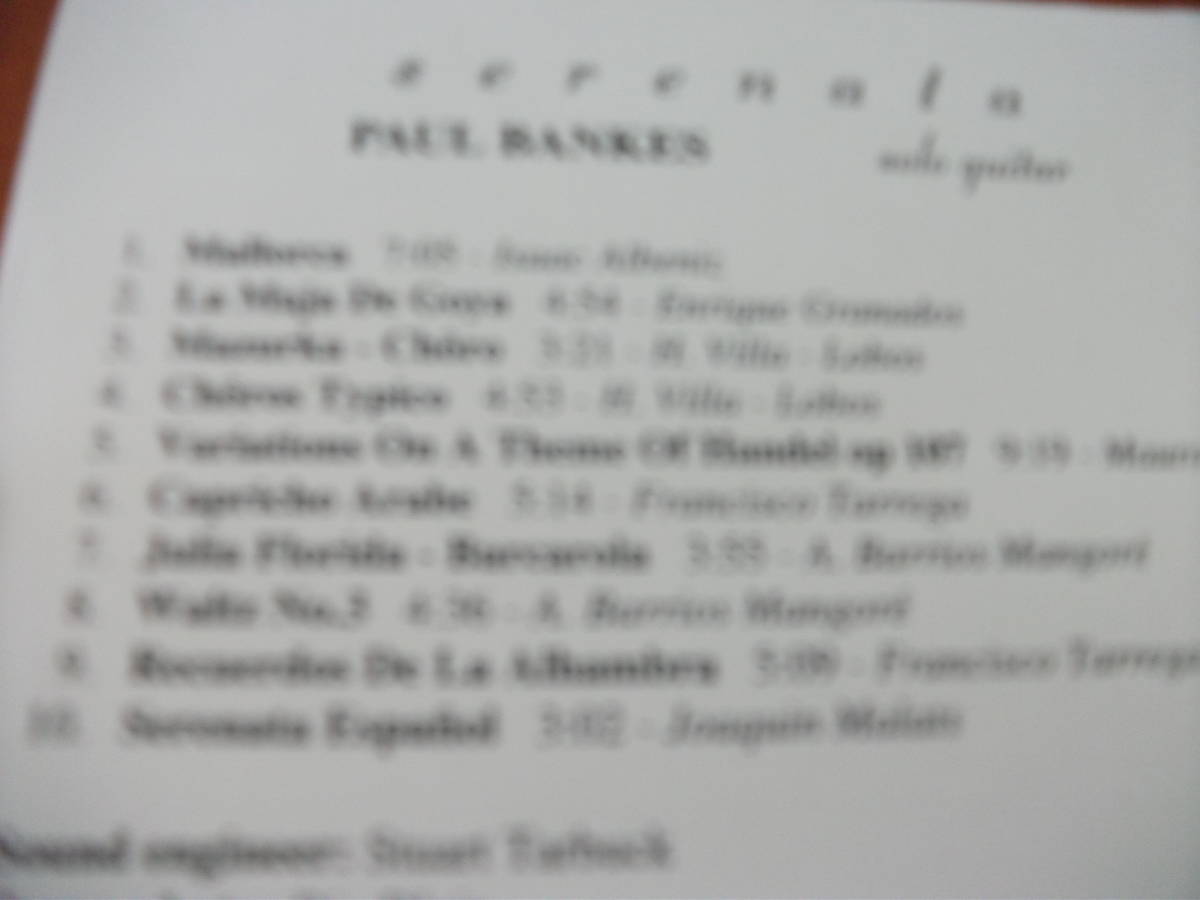 【ギター CD】ポール・バンクス ギター名曲集 アルベニス、グラナドス、ヴィラ・ロボス、ジュリアーニ、バリオス 全10曲 (1994)_画像2