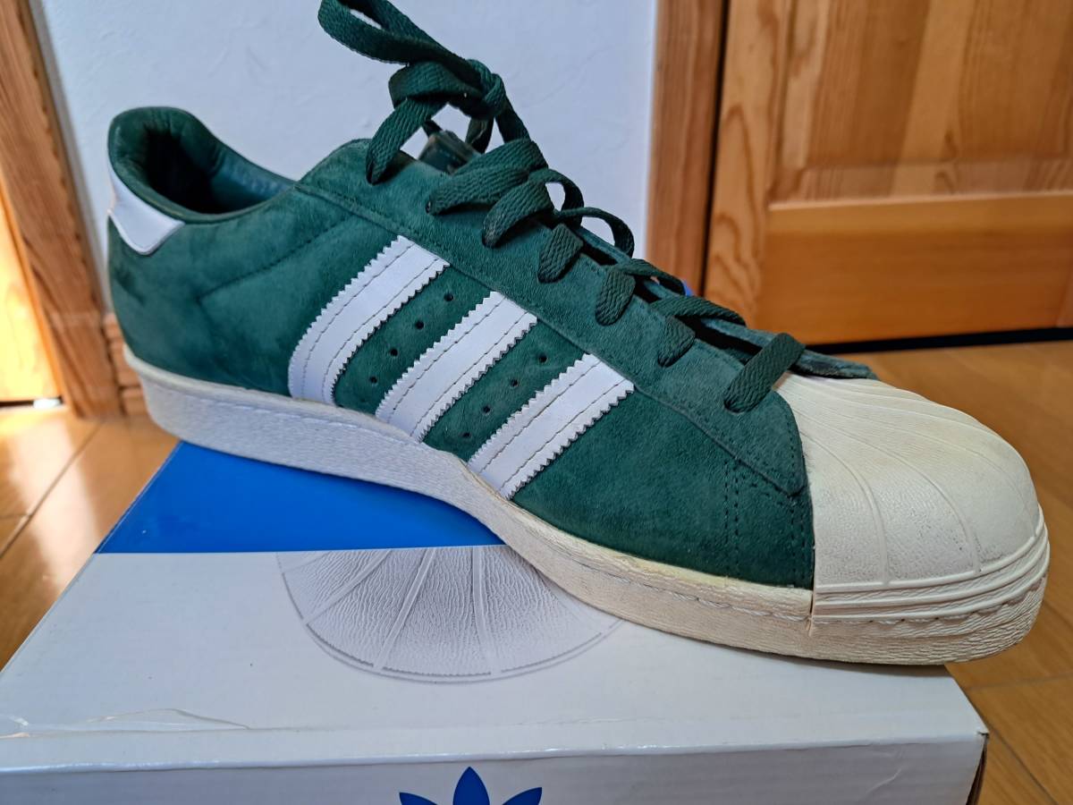 ☆adidas SUPERSTAR 80s DLX SUED GREEN/VINWHT B35987 originals アディダス スーパースター 80's スエード　US11.5 UK11 EU46 JP29.5 彡_画像5