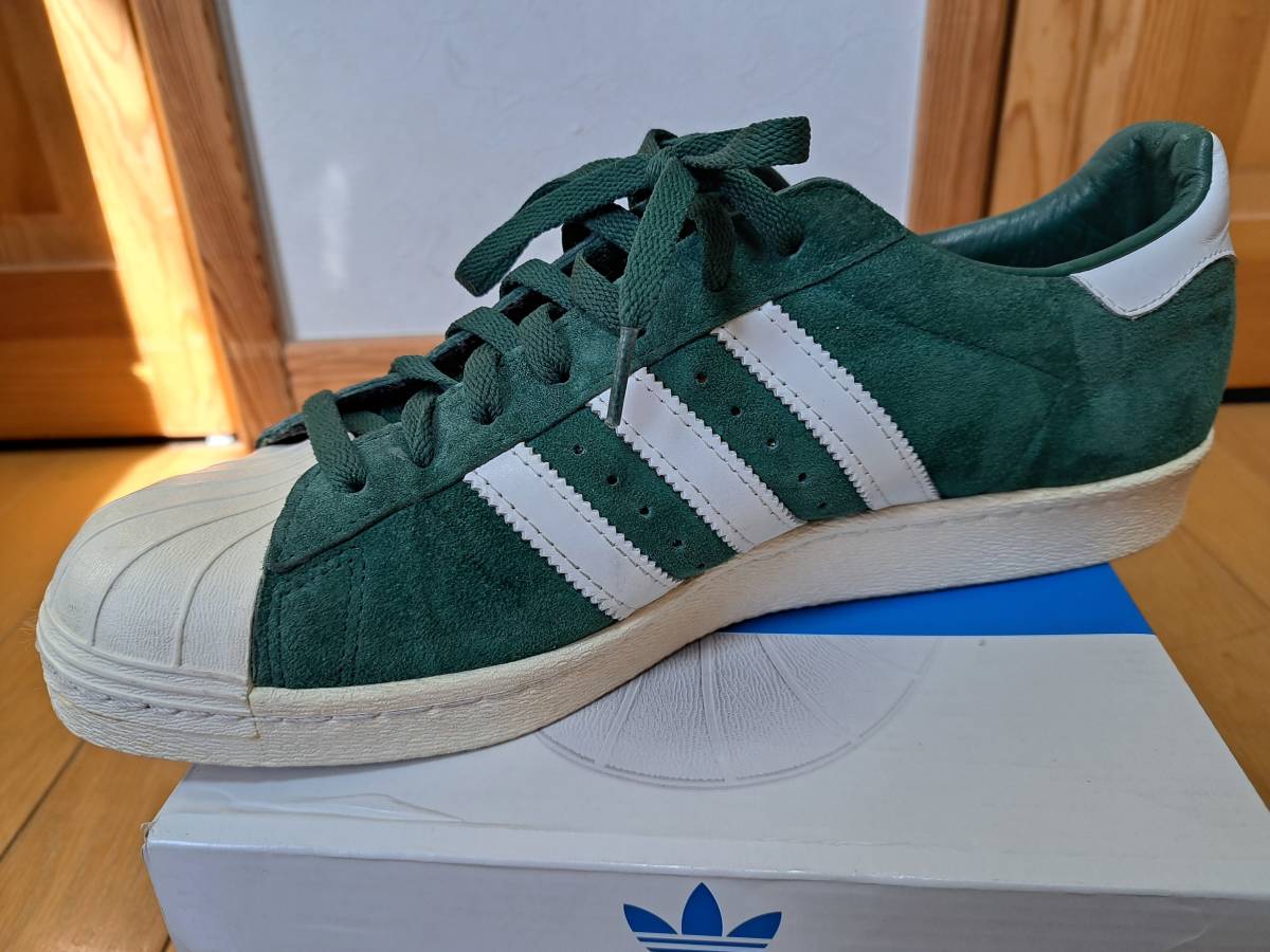 ☆adidas SUPERSTAR 80s DLX SUED GREEN/VINWHT B35987 originals アディダス スーパースター 80's スエード　US11.5 UK11 EU46 JP29.5 彡_画像7