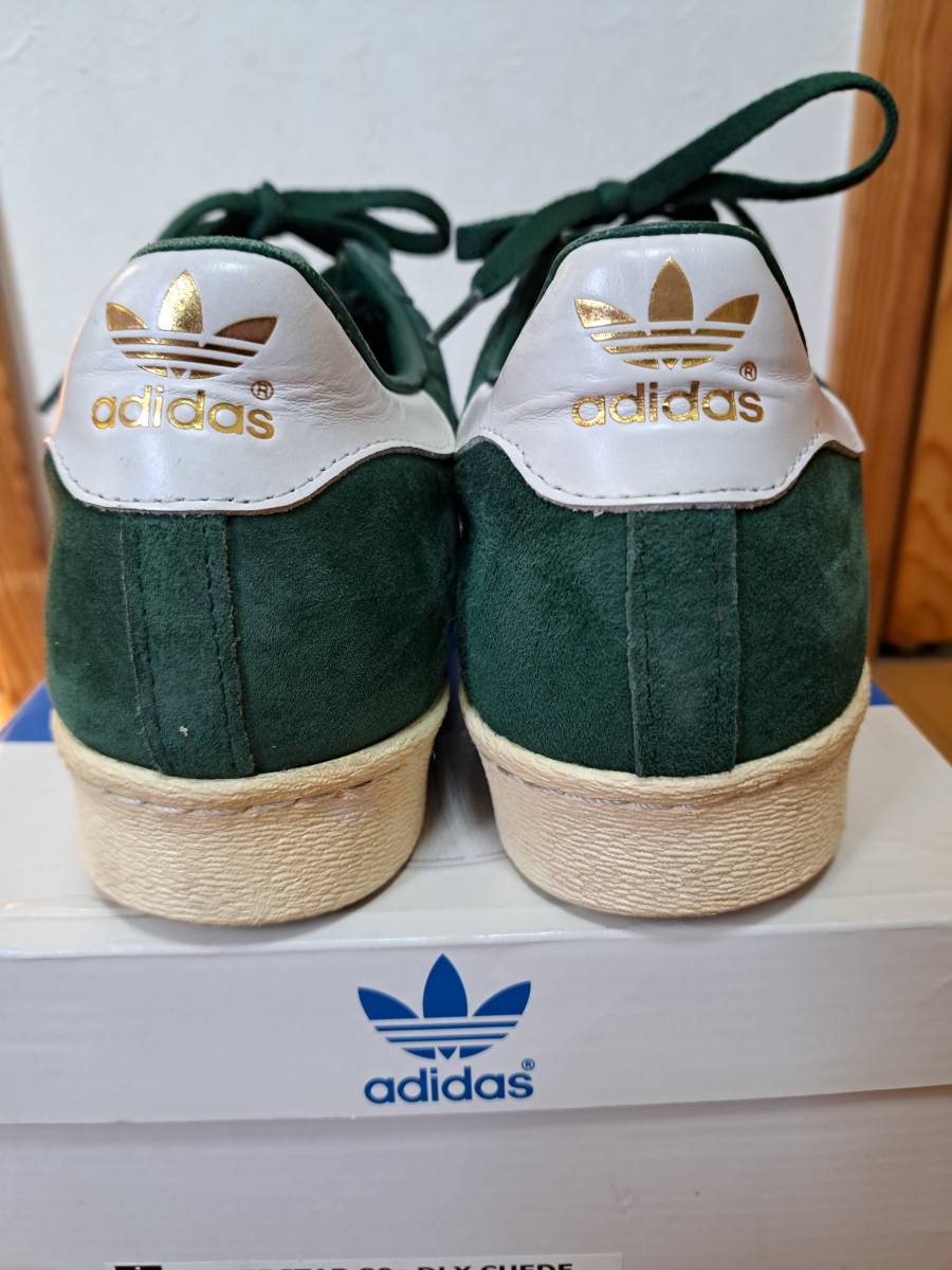 ☆adidas SUPERSTAR 80s DLX SUED GREEN/VINWHT B35987 originals アディダス スーパースター 80's スエード　US11.5 UK11 EU46 JP29.5 彡_画像2