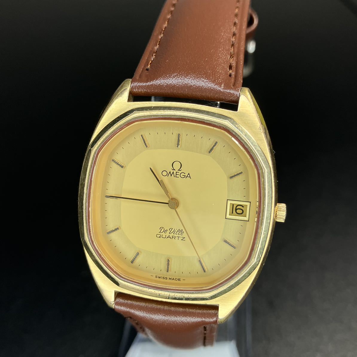【良品 正規品】 オメガ メンズ腕時計 デビル ゴールド トノー型 希少 アンティーク ヴィンテージ 可動品 【2310Ss2】