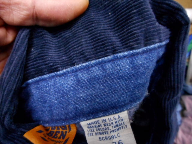  Vintage USA made BIG BEN Denim coverall size 36 jacket reverse side blanket 
