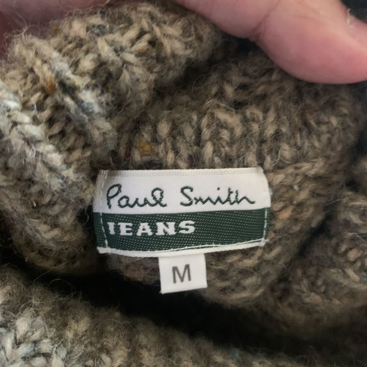 【Paul smith Jeans】ポールスミス ジーンズ タートルネック ネップ ニット Mサイズ ブラウン系 ゆったりサイズ 日本製_画像4