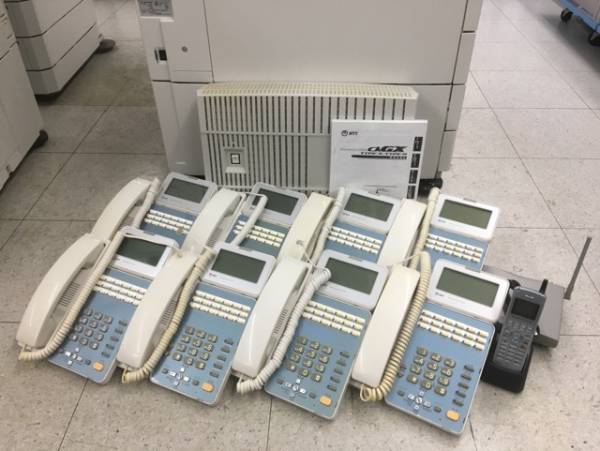 NTT　GX2　主装置M/電話機セット + コードレス　GX-(18)STEL-(2)(W) ８台 + GX-DCL-PS-(2)(K)