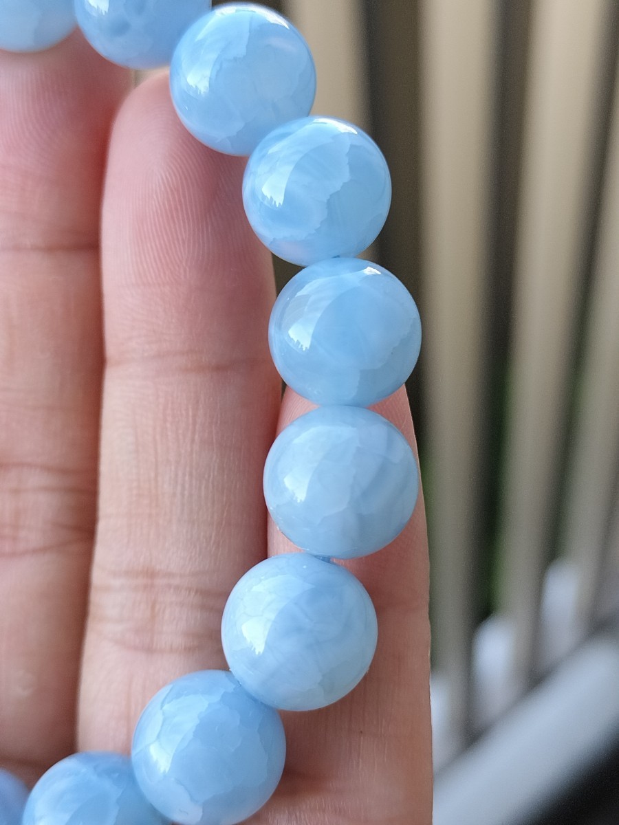  natural stone Dragon age- gong li marble - bright blue bracele 