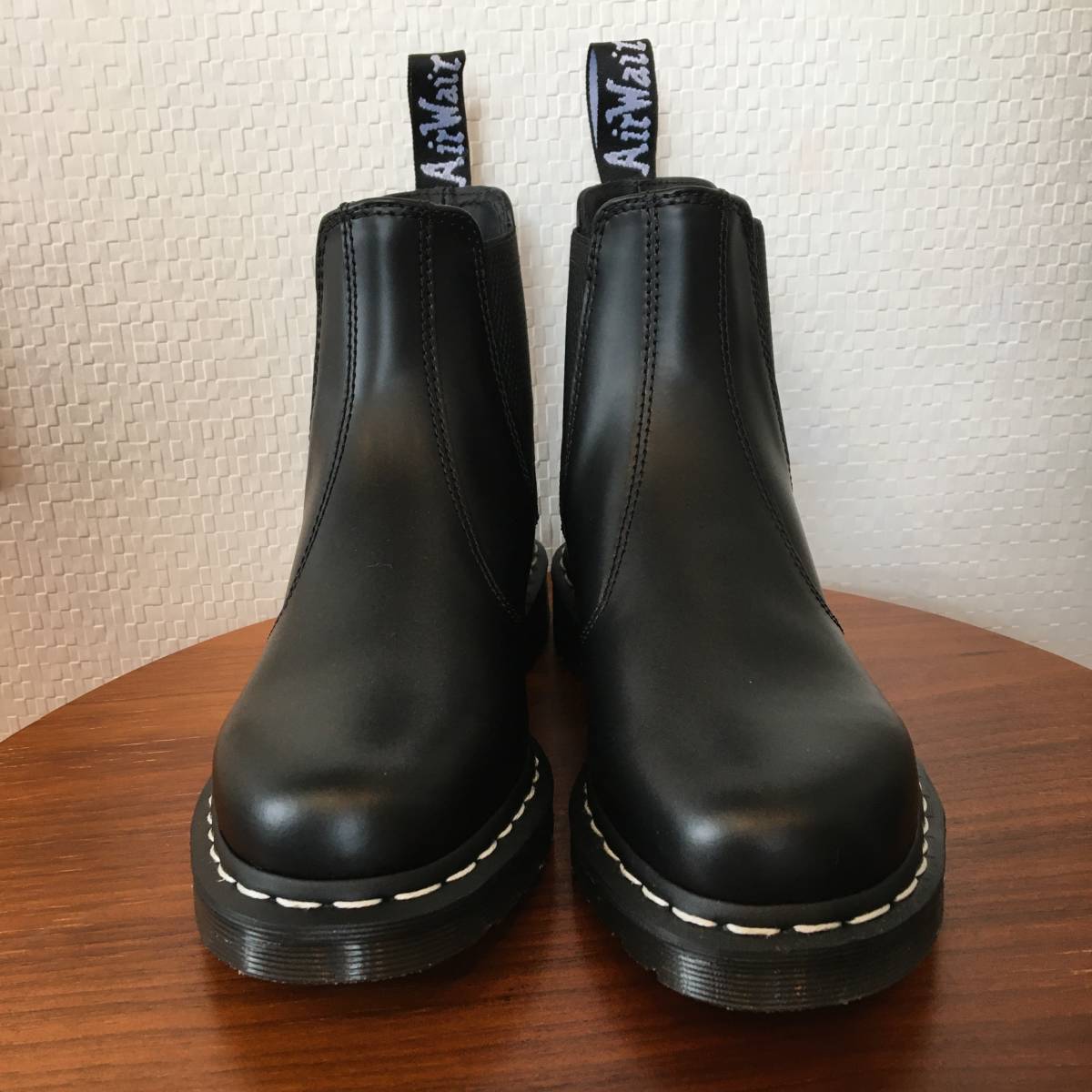 UK5（24.0cm）｜ドクターマーチン Dr.Martens 2976 チェルシーブーツ 黒 ホワイトステッチ 26257001 人気 サイドゴア (新品)(即決)(正規品)