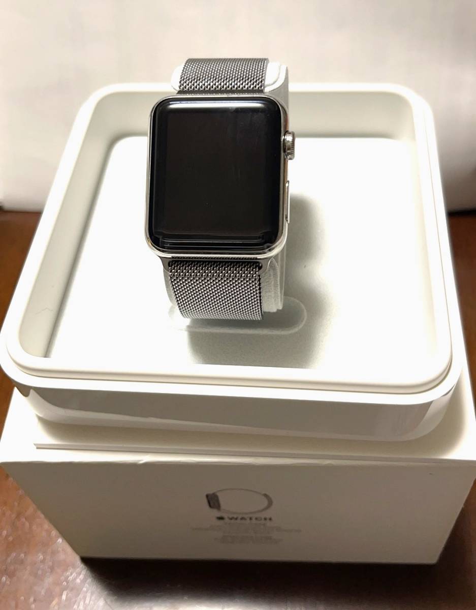 Apple Watch 42mm Case☆316 Stainless Steel♪Milanese　Loop★Ceramic Black※送料無料