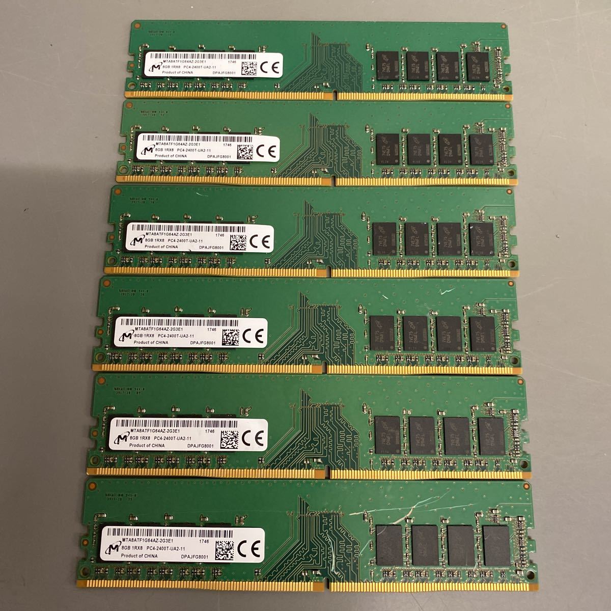 Micron マイクロン 8GB 1R×8 PC4-2400T-UA2-11 デスクトップ用メモリ 8GB×6枚セット 計48GB