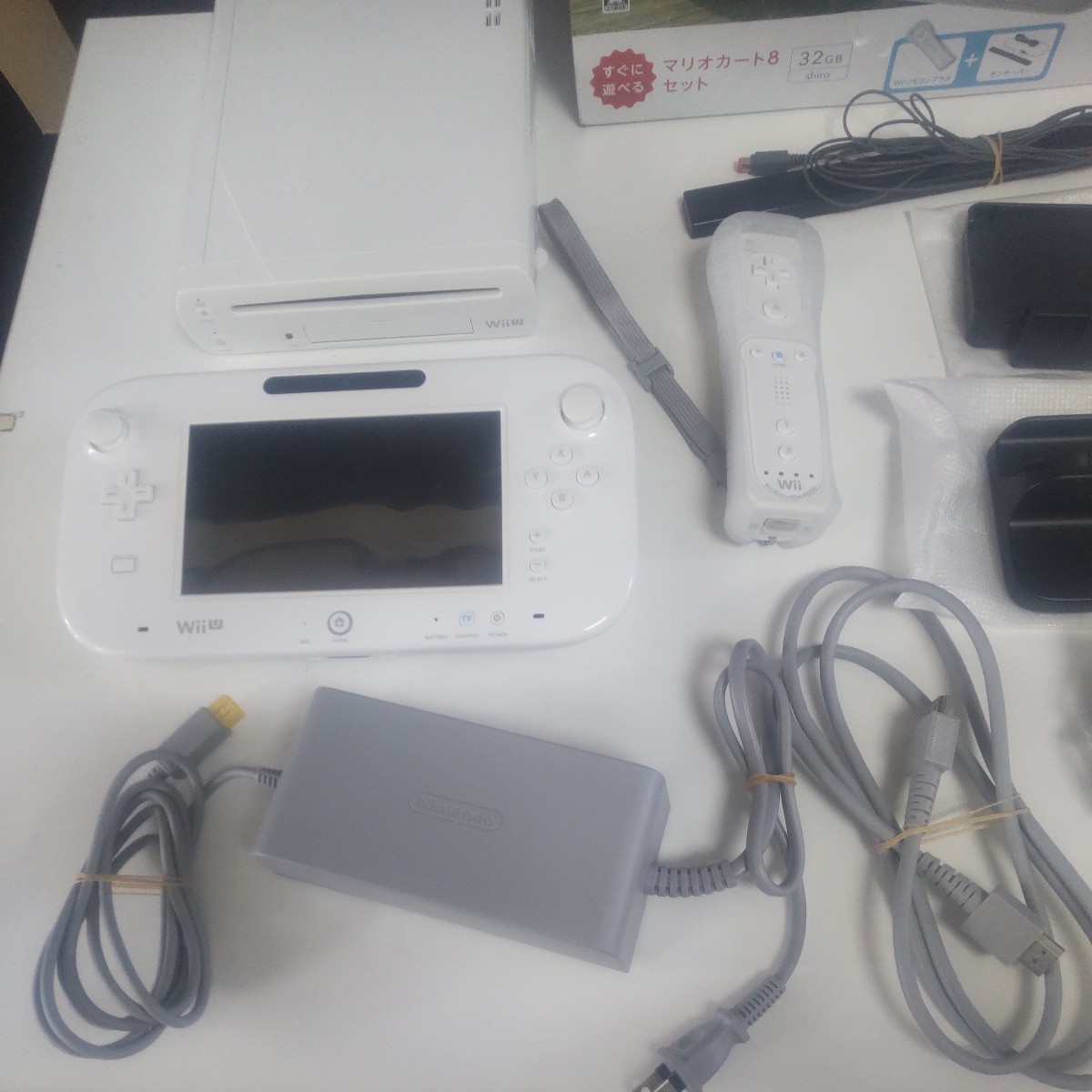 WiiU マリオカート8 マリオカート　 [箱説有] WiiU 本体 マリオカート8セット 32GB shiro / ニンテンドー ゲーム X_画像2