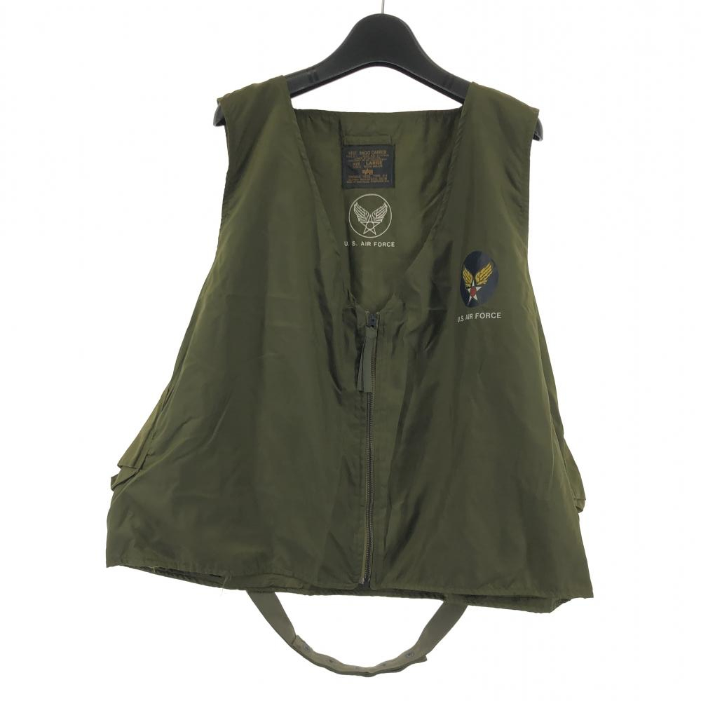 【中古】ALPHA E-1 VEST サイズL カーキ MIL-V-5876A アルファ[240017583101]_画像1