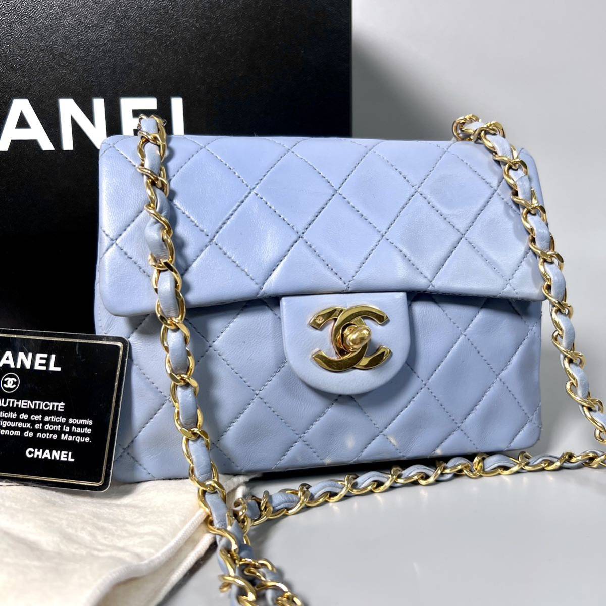 1円〜 CHANEL シャネル ショルダーバッグ ミニマトラッセ ラムスキン