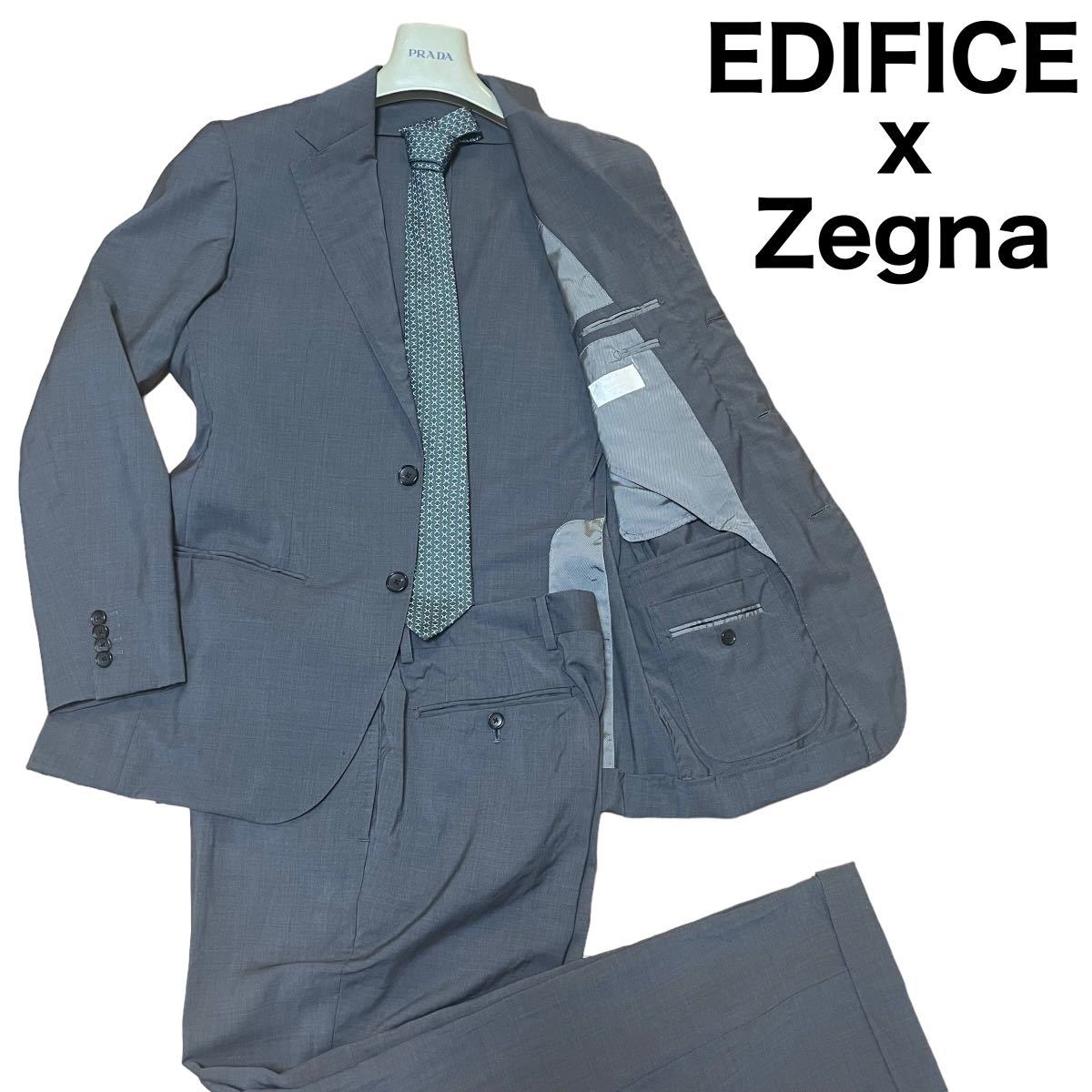 EDIFICE x Zegna エディフィス　エルメネジルドゼニア　セットアップ　スーツ　日本製　段返り3つボタン　サイズ46 シングル