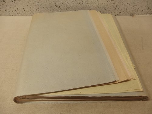 1030045s【サイズB】手漉 色彩画仙紙 冷金箋?冷銀箋?/53×22.5cm程度