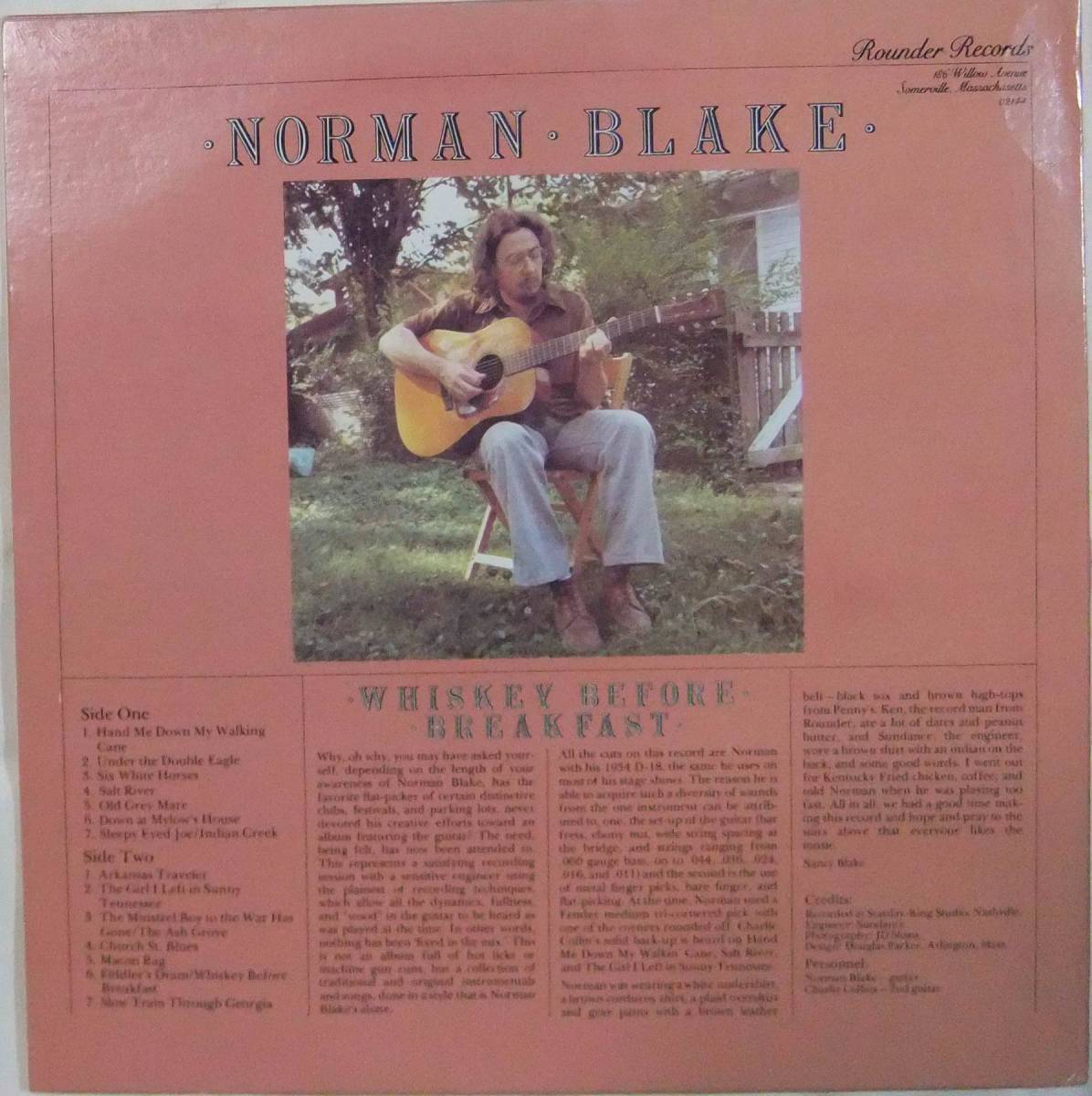 Norman Blake / Whiskey Before Breakfast / '76US Rounder Records / Reissue / アコースティック・ギタリスト_画像2