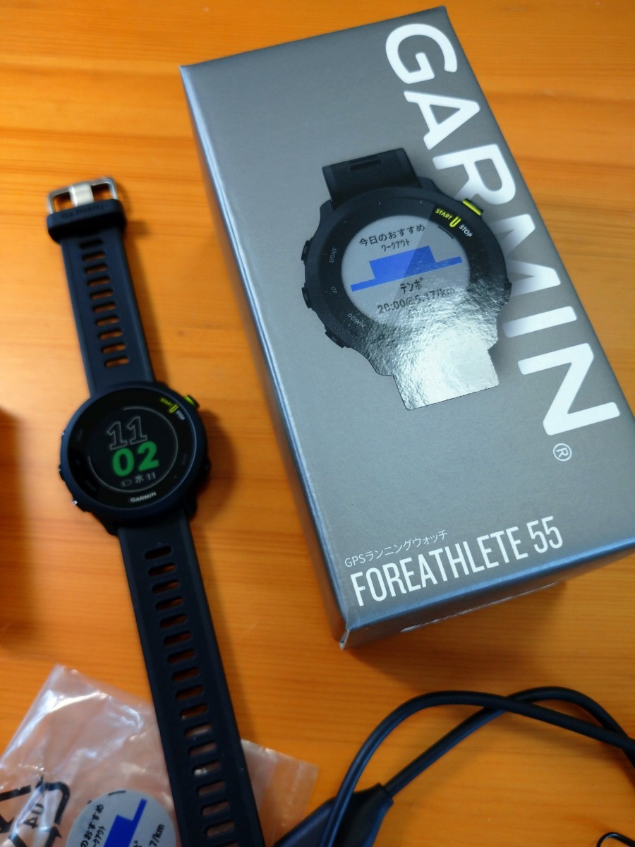 GARMIN ForeAthlete 55 GPS ランニング ウォッチ ブラック　腕時計 ガーミン 美品　ジョギング　送料無料　スマートウォッチ