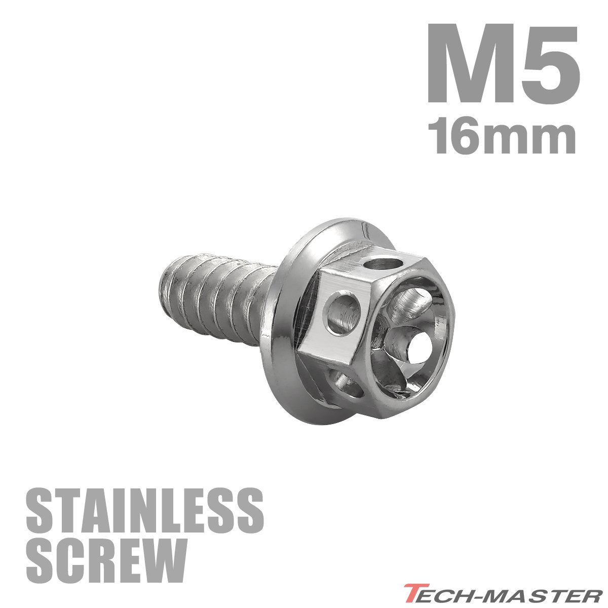 M5×16mm タッピングネジ ビス フラワーヘッド ステンレス シルバー カウル フェンダー エンジン 車 バイク カスタム 1個 TC0018_画像1