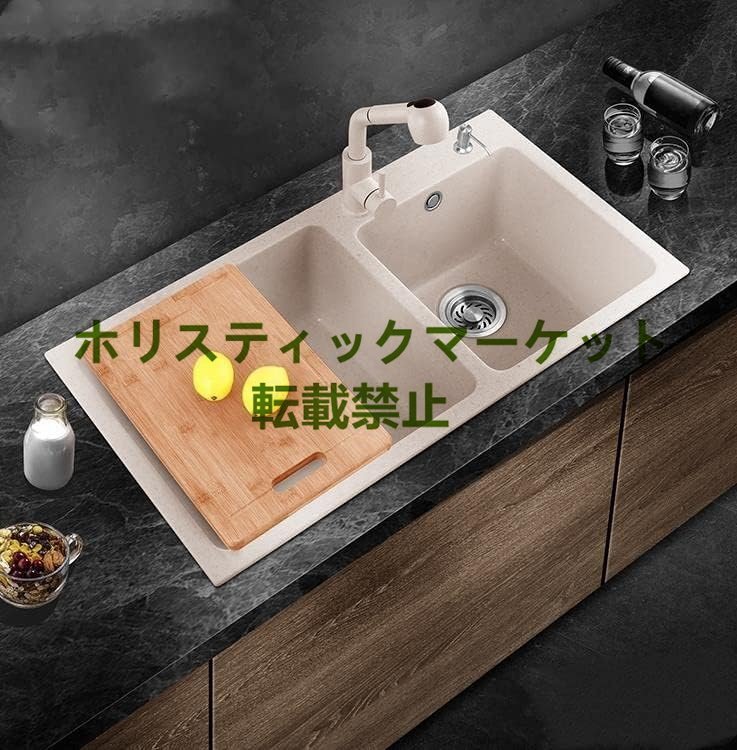 実用☆ 流し台 台所 2槽シンク 大容量 キッチンツール 石英石製 実用☆ 流し台 台所 2槽シンク 大容量 キッチンツール 石英石製