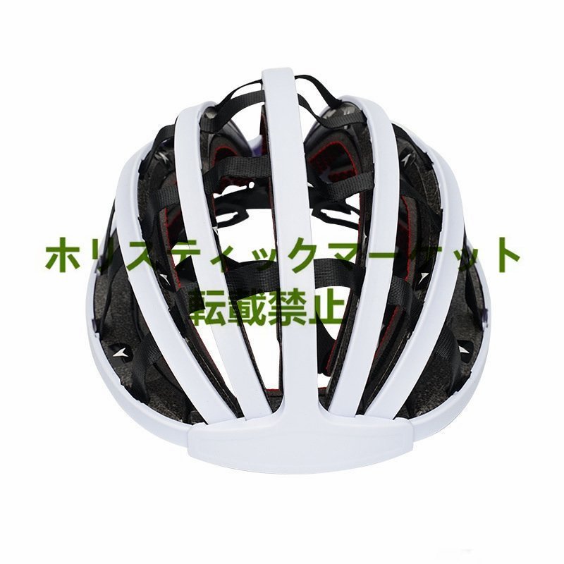 良い品質 送料無料折り畳み式 自転車用ヘルメット 安全対策 ホワイト Lサイズ Q0675_画像5