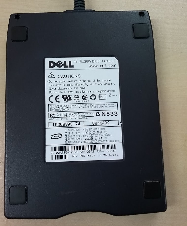 ●【動作確認済み】DELL　FLOPPY　DRIVE　MODULE　FDD（FD-05PUB)フロッピーディスクドライブ_画像2