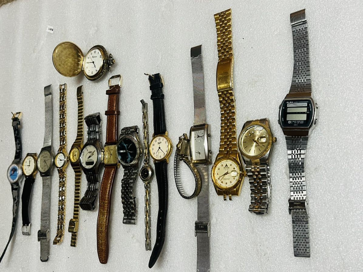 時計 おまとめ 16 点 腕時計 懐中時計 SEIKO セイコー CITIZEN ALBA など　ジャンク品_画像2