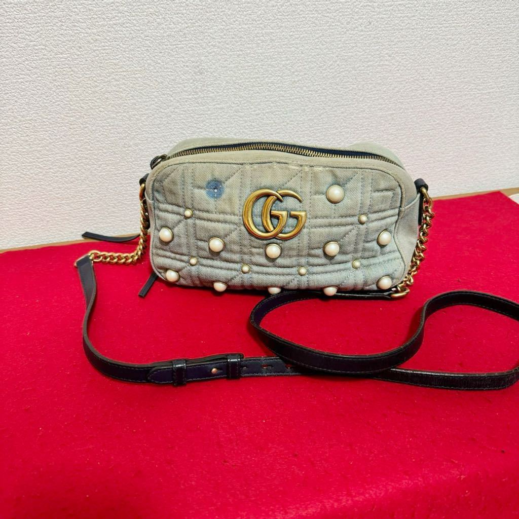 GUCCI グッチ GGマーモント ショルダーバッグ チェーンショルダー