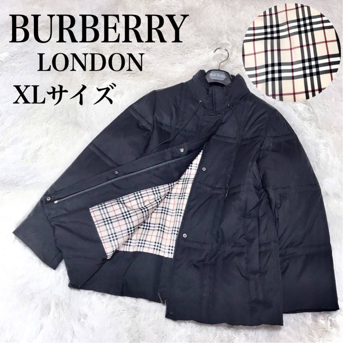  ultimate beautiful goods XL size BURBERRYnoba check down jacket blouson Burberry large size black black blouson 