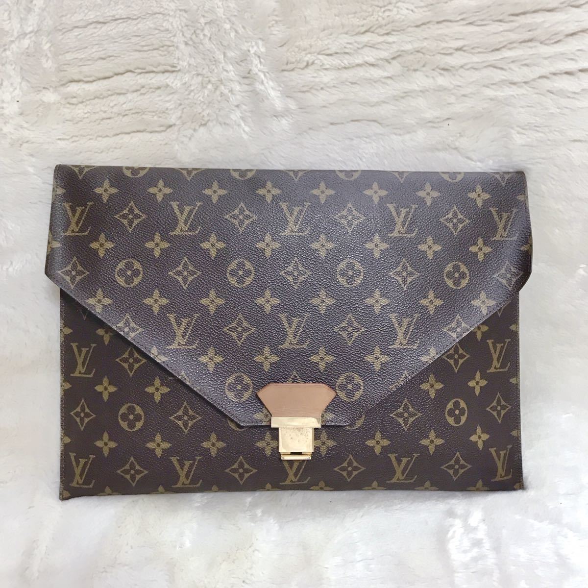 美品 LOUIS VUITTON モノグラム ポッシュプレート クラッチバッグ セカンドバッグ ビジネスバッグ ブリーフケース 書類ケース _画像3