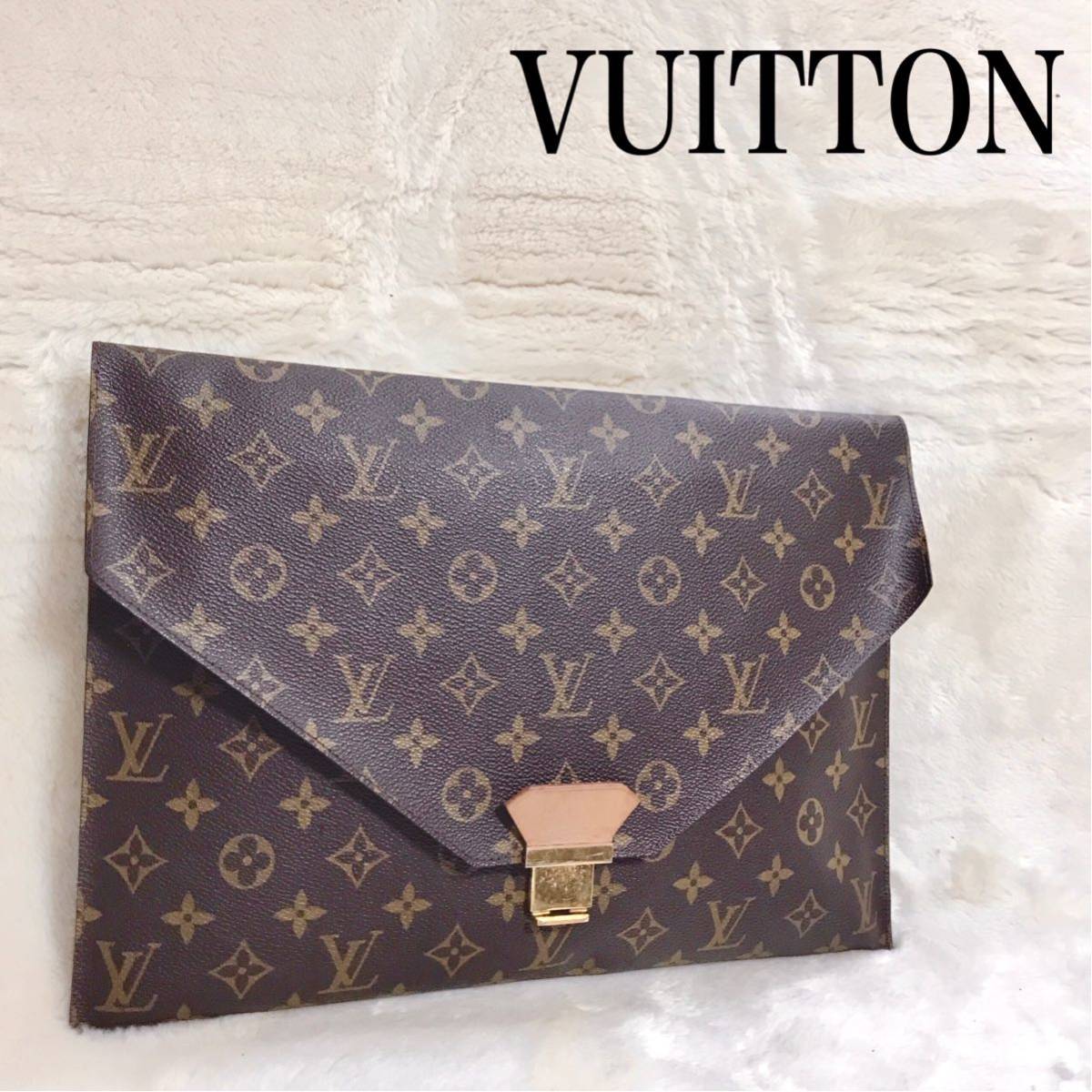 美品 LOUIS VUITTON モノグラム ポッシュプレート クラッチバッグ セカンドバッグ ビジネスバッグ ブリーフケース 書類ケース _画像1