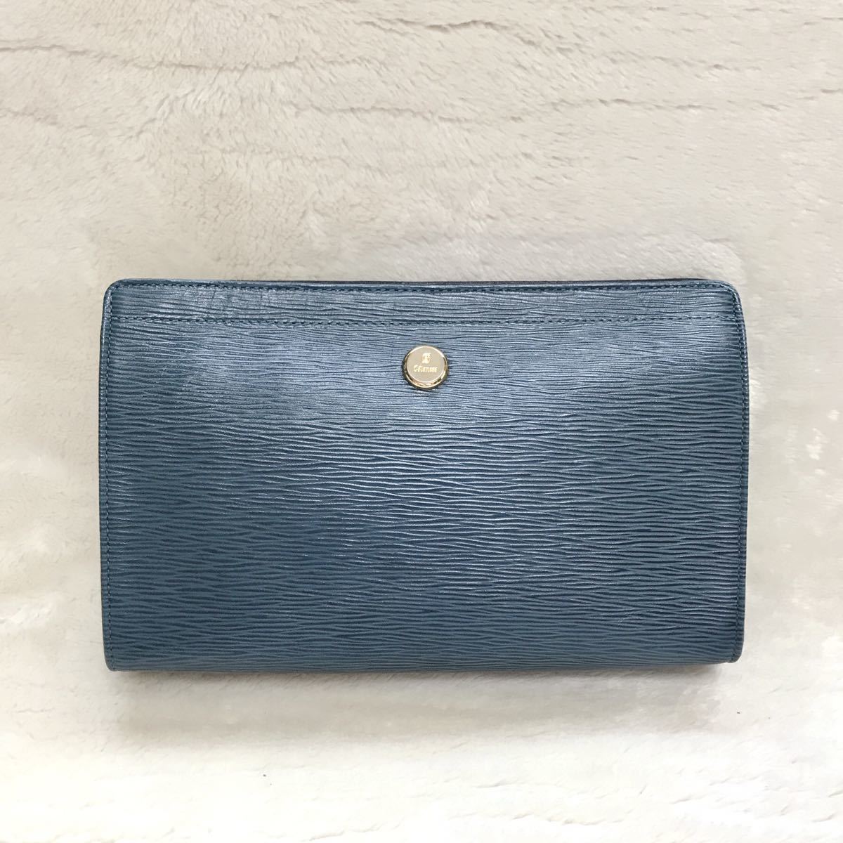  unused CELENCEE epi leather clutch bag second bag blue 