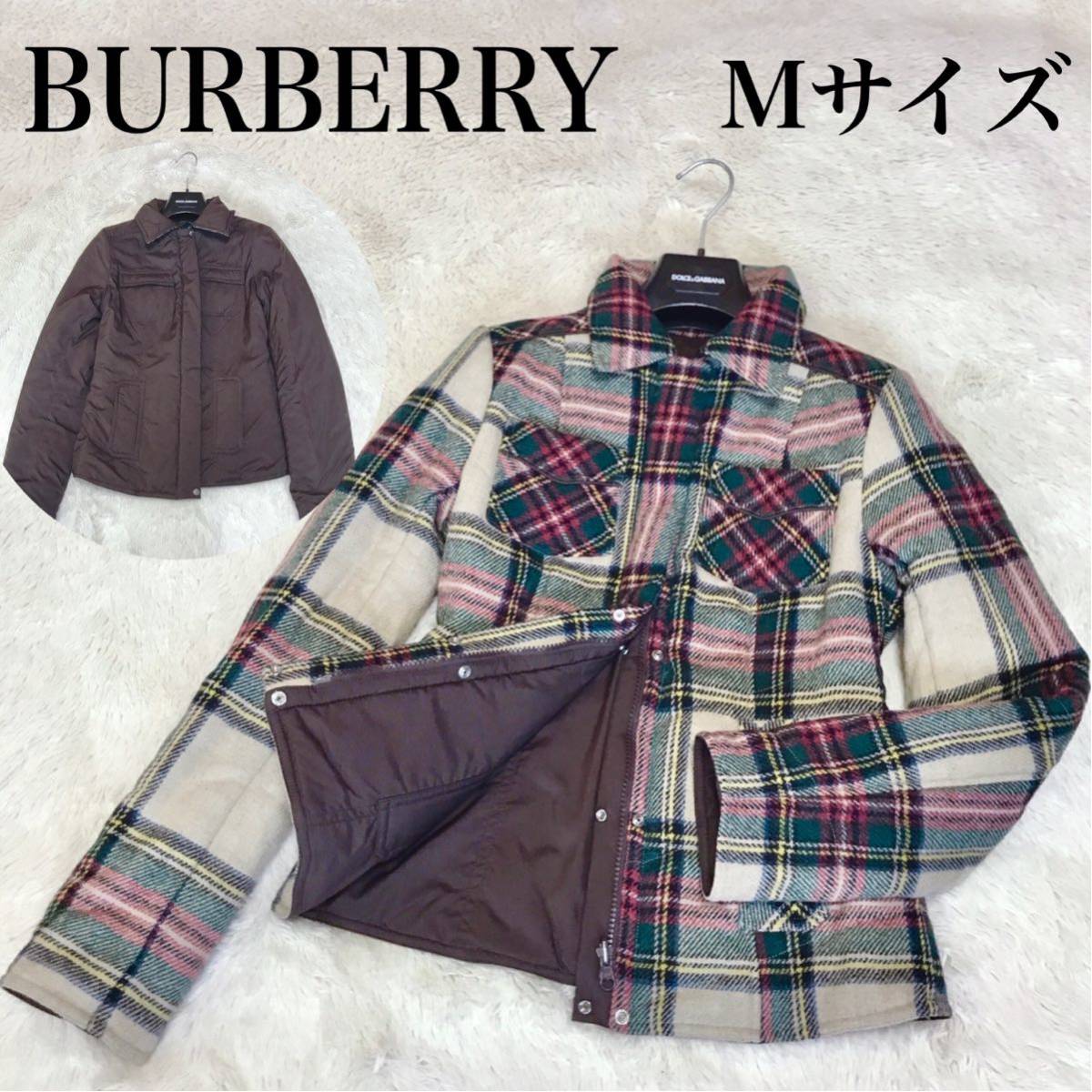 極美品 バーバリーブルーレーベル リバーシブル ブルゾン ダウンジャケット 総柄 BURBERRY