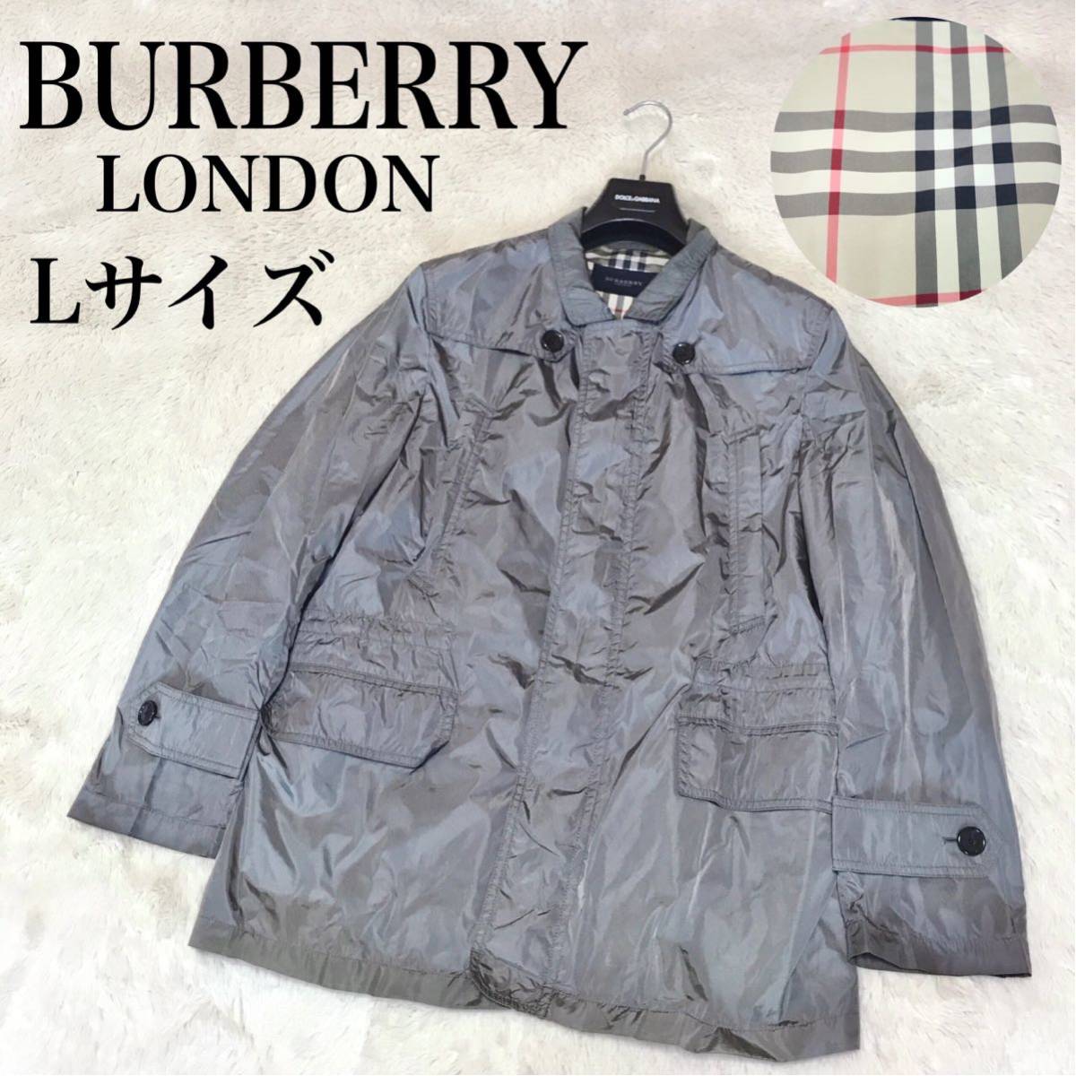 美品 BURBERRY L ノバチェック ナイロンジャケット ブルゾン コート バーバリー ミリタリージャケット