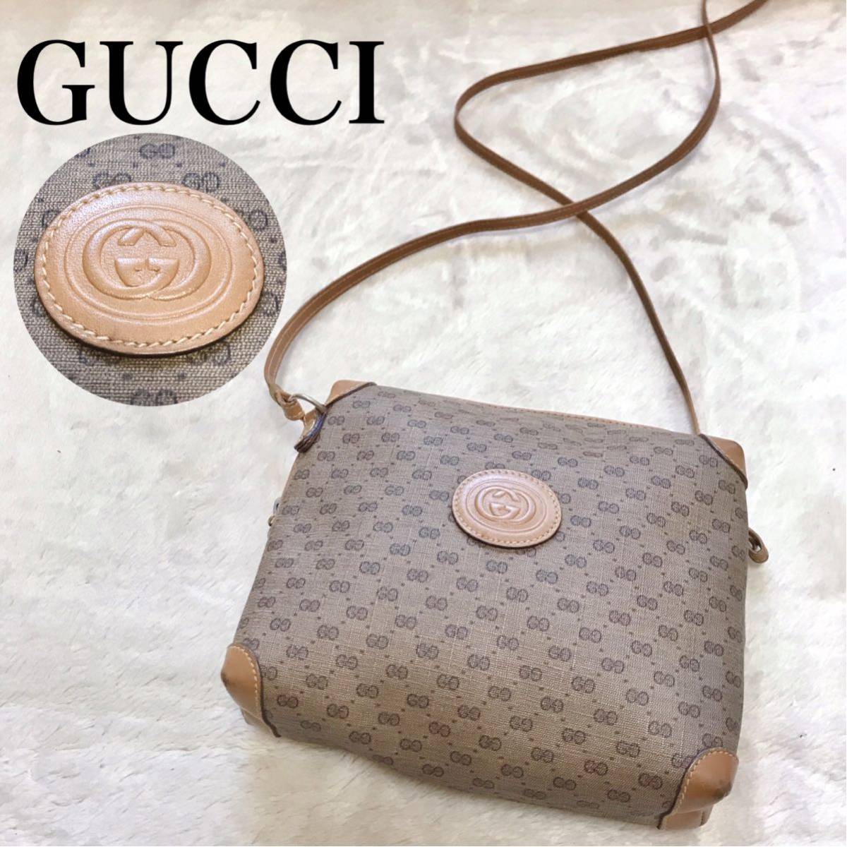 GUCCI グッチ マイクロGG ショルダーバッグ pvc クレスト ミニ クロス