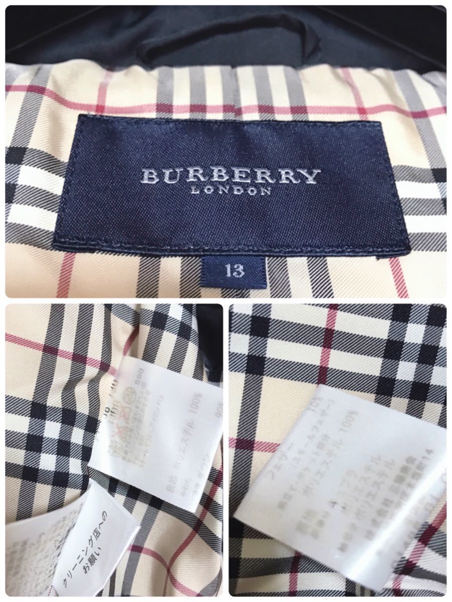  ultimate beautiful goods XL size BURBERRYnoba check down jacket blouson Burberry large size black black blouson 