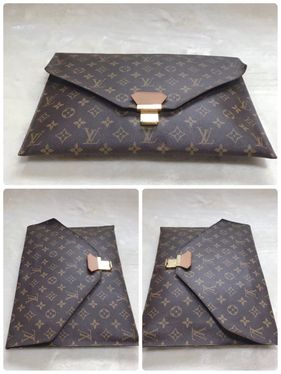 美品 LOUIS VUITTON モノグラム ポッシュプレート クラッチバッグ セカンドバッグ ビジネスバッグ ブリーフケース 書類ケース _画像5