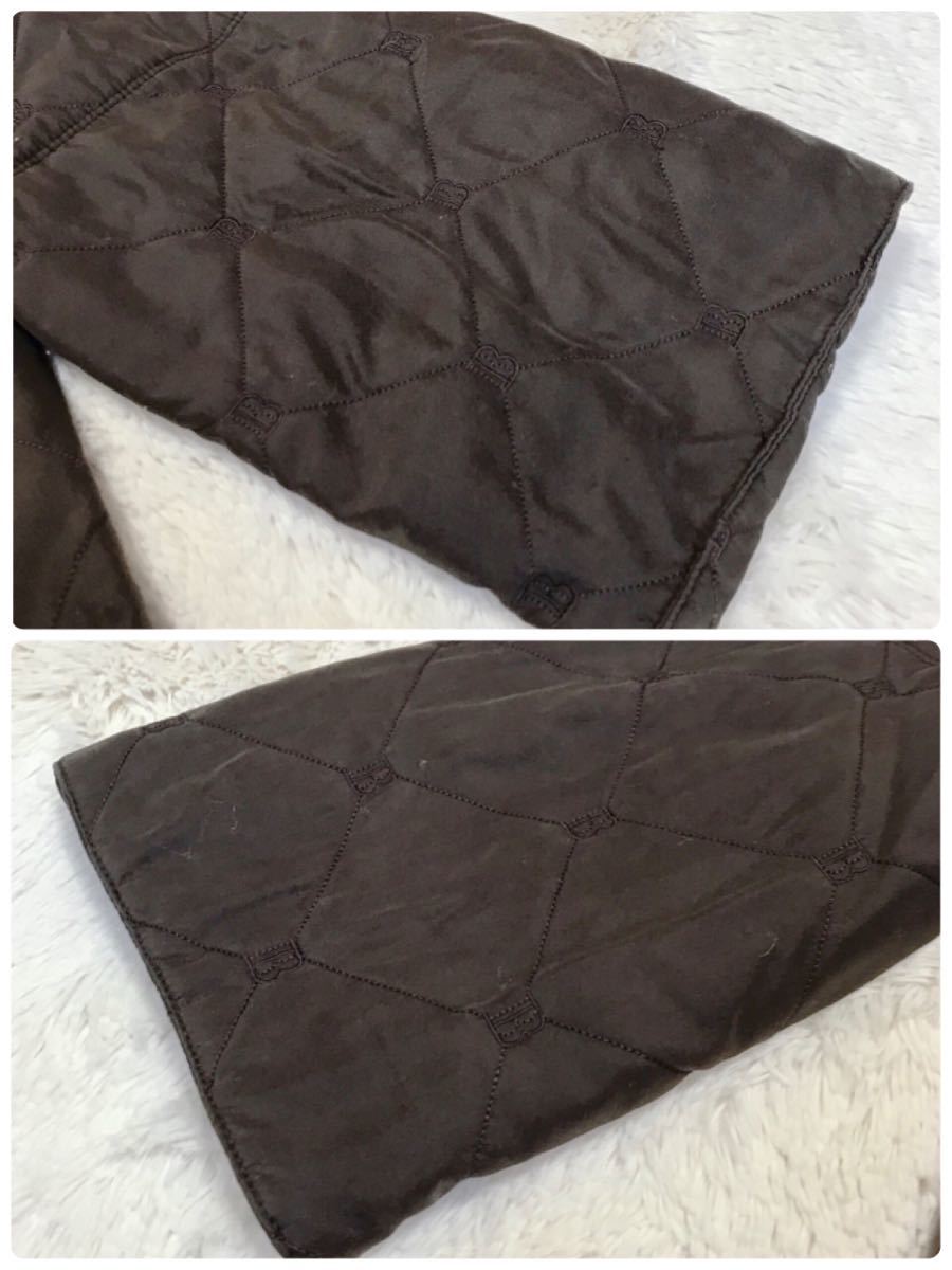 美品 BALMAIN B柄 フォックス ファー シルク キルティング 美品 BALMAIN B柄 フォックス ファー シルク キルティング