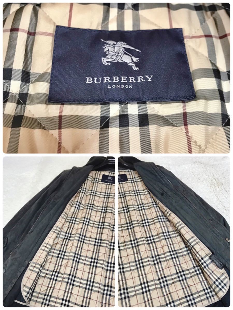 希少 大きめ BURBERRY レザーコート ライナー ノバチェック Lサイズ バーバリー ジャケット ブルゾン アウター メンズ オーバーサイズ_画像9