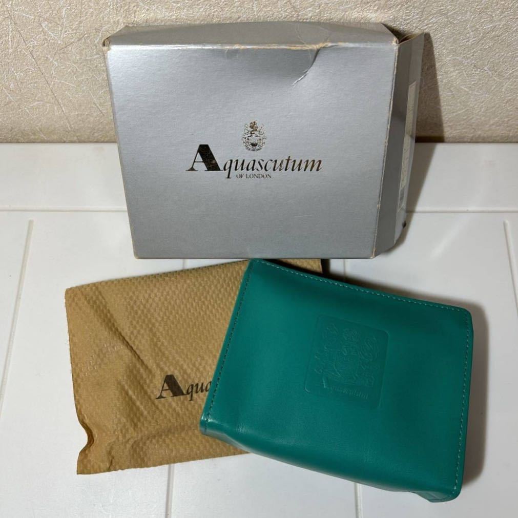 Aquascutum アクアスキュータム 小銭入れ ポーチ グリーン AQMW1AE1 No.8060 Green_画像1