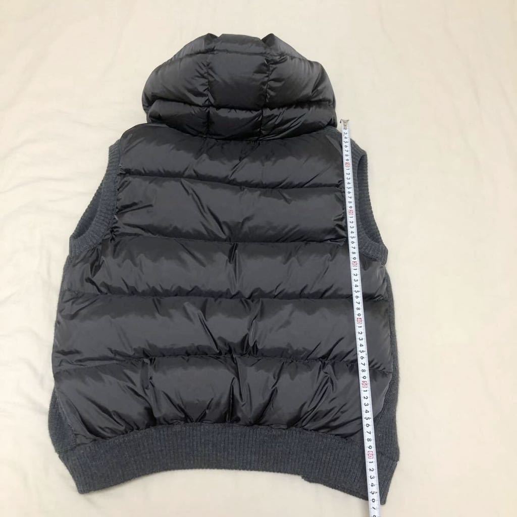 MONCLER 国内正規品　美品　未使用品　モンクレール　メンズ　ニットダウン　XXLサイズ　 ダークグレー　 ダウンジャケット　ダウンベスト_画像9