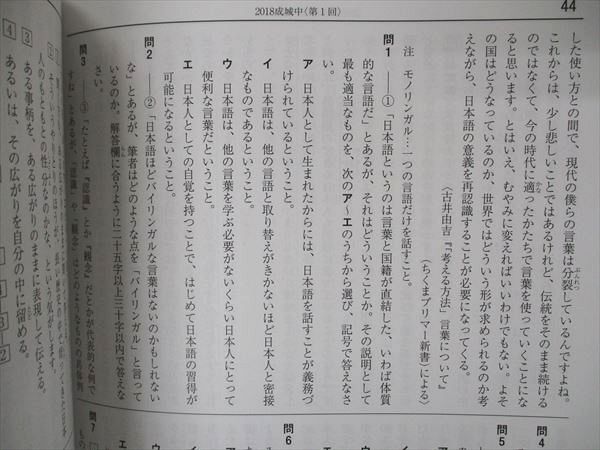 VF04-176 早稲田アカデミー 中学入試問題集 国語R 問題/解説編/解答用紙 2022年度受験用 16S2B_画像4