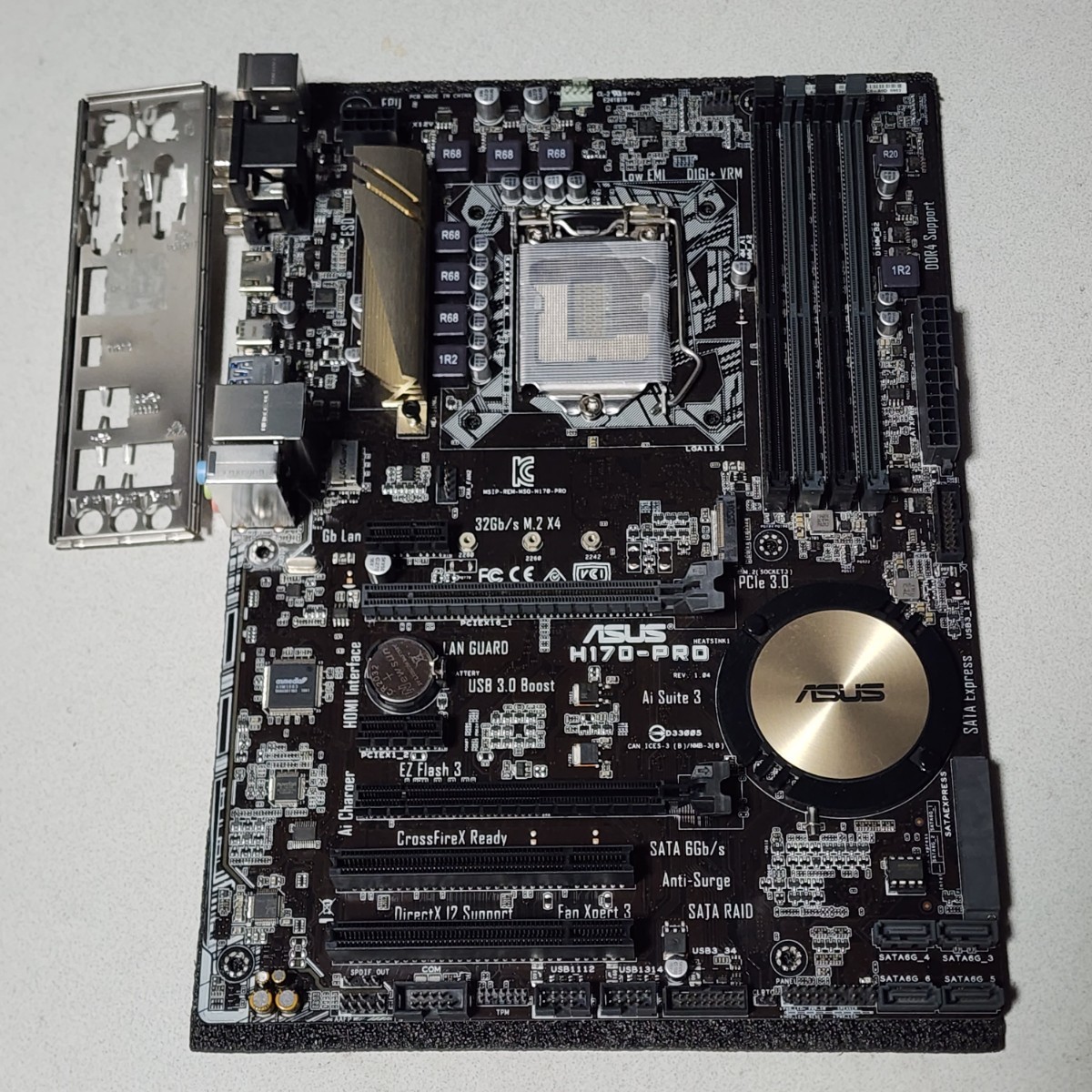 ASUS H170-PRO IOパネル付属 LGA1151 ATXマザーボード 第6・7世代CPU対応 最新Bios 動作確認済 PCパーツ_画像1