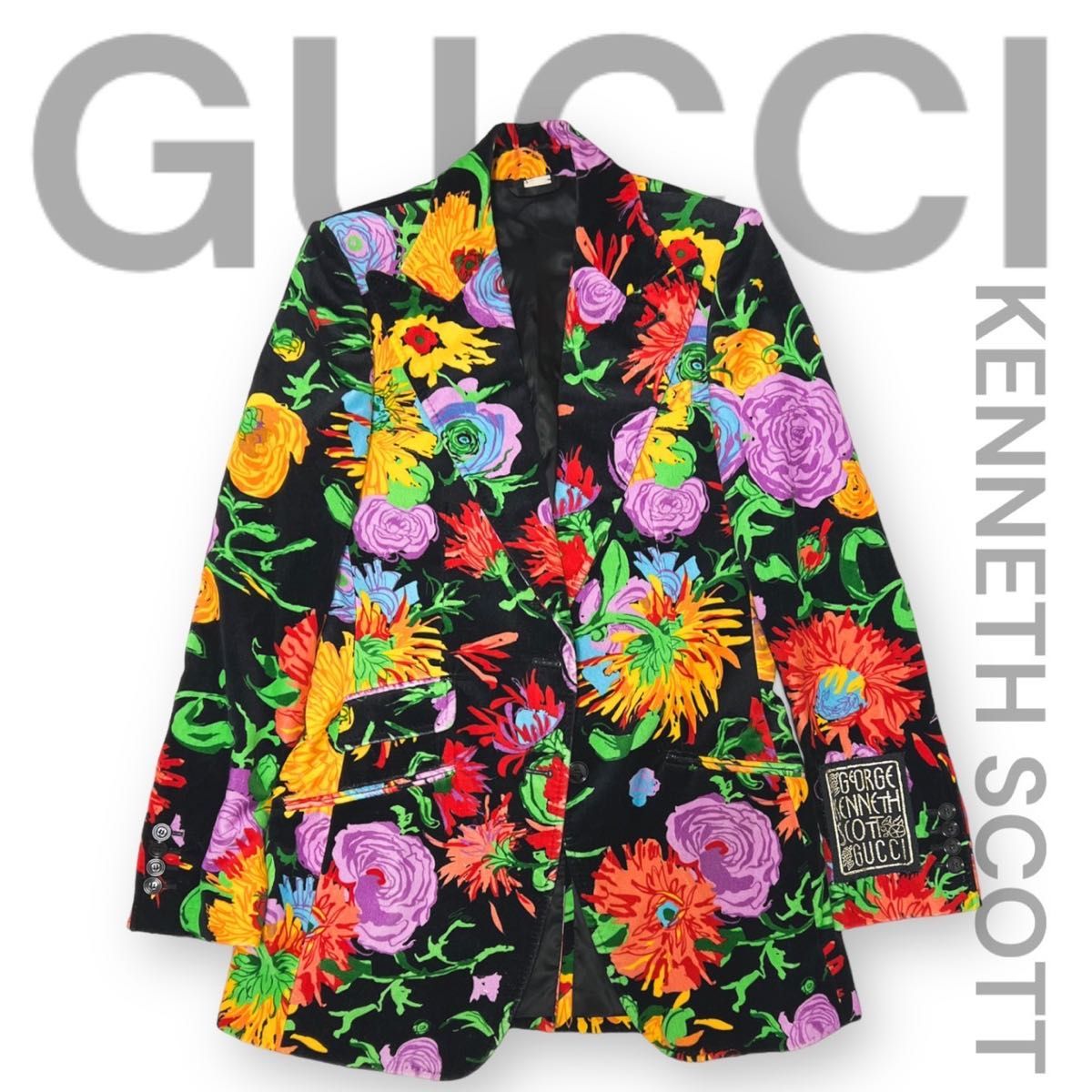 GUCCI グッチ フローラルジャケット ベルベット調ケンスコット 花柄