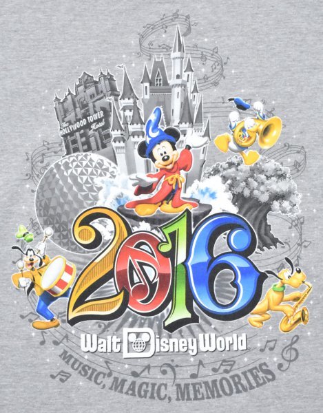 USA古着 Walt Disney World 2016 アニバーサリー Tシャツ sizeXL 灰色 グレー ディズニー ミッキー ビッグシルエット 大きいサイズ Hanesの画像2