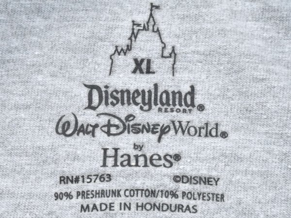 USA古着 Walt Disney World 2016 アニバーサリー Tシャツ sizeXL 灰色 グレー ディズニー ミッキー ビッグシルエット 大きいサイズ Hanes_画像3