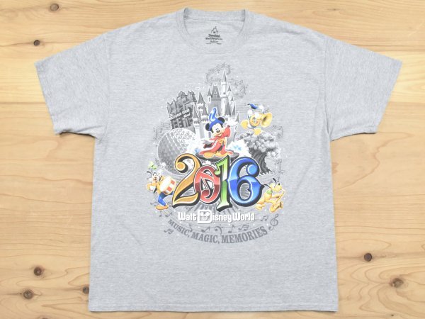 USA古着 Walt Disney World 2016 アニバーサリー Tシャツ sizeXL 灰色 グレー ディズニー ミッキー ビッグシルエット 大きいサイズ Hanes_画像1