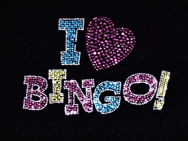 レアUSA古着 I LOVE BINGO! ラインストーン Tシャツ sizeXL 黒 ブラック ビンゴ ビッグシルエット 大きいサイズ アメリカ アメカジ_画像2