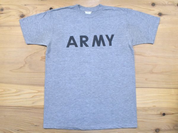 USA古着 米軍 ARMY ロゴ Tシャツ sizeM L相当 灰色 グレー US アーミー ミリタリー 軍物 ポリエステル アメリカ アメカジ_画像1